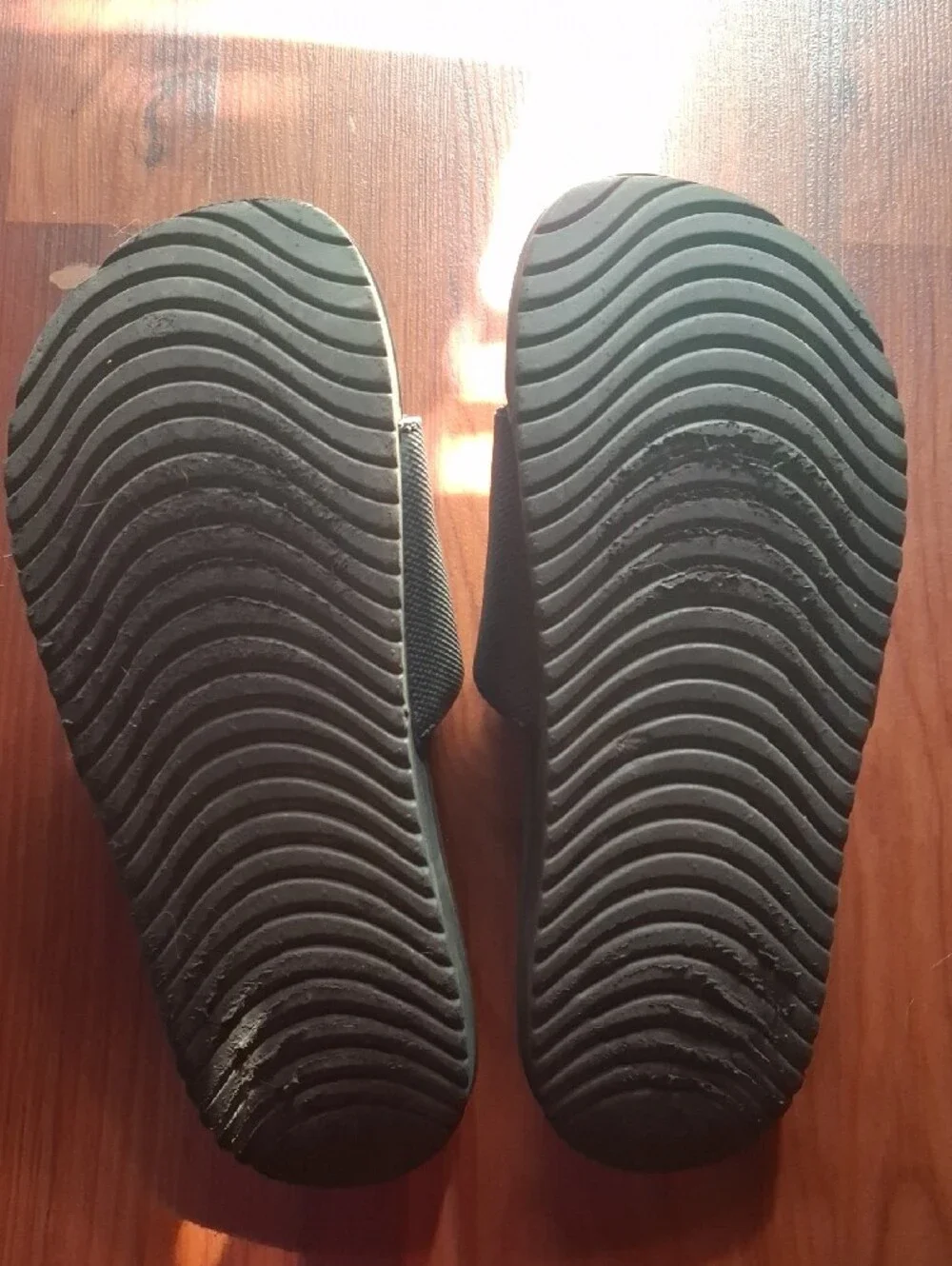 Nike Black Slides with White Swoosh